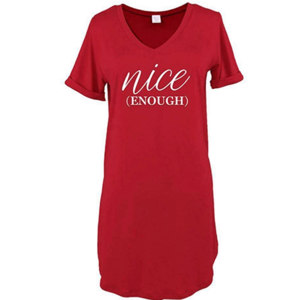NWT Hello Mello Graphic Nice (Enough) Long Tee Lounge Pajama Sz Small/Med 4-8